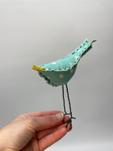 Load image into Gallery viewer, Bird with Wire Legs - Turquoise Dot
