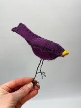 Load image into Gallery viewer, Bird with Wire Legs - Purple Plaid
