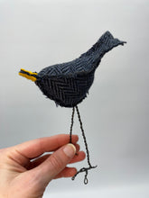 Load image into Gallery viewer, Bird with Wire Legs - Navy Herringbone
