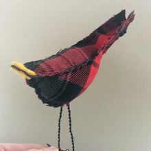 Load image into Gallery viewer, Bird with Wire Legs - Red Plaid
