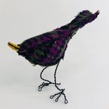 Load image into Gallery viewer, Bird with Wire Legs - Green and Fuchsia Herringbone
