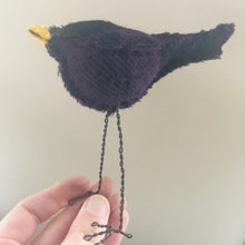 Load image into Gallery viewer, Bird with Wire Legs - Purple Plaid

